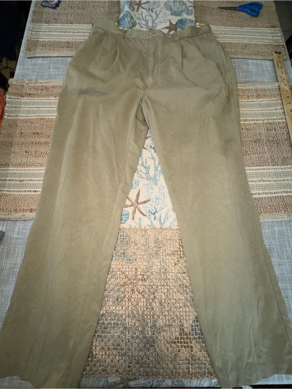 Tommy Bahama Men's Relax Silk Chino Pants, Pleated, Beige, 38x31